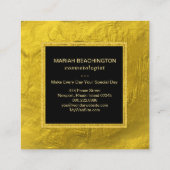 ~ 24.000 Gele goudolie Glitter Black Lijst Vierkante Visitekaartje (Achterkant)