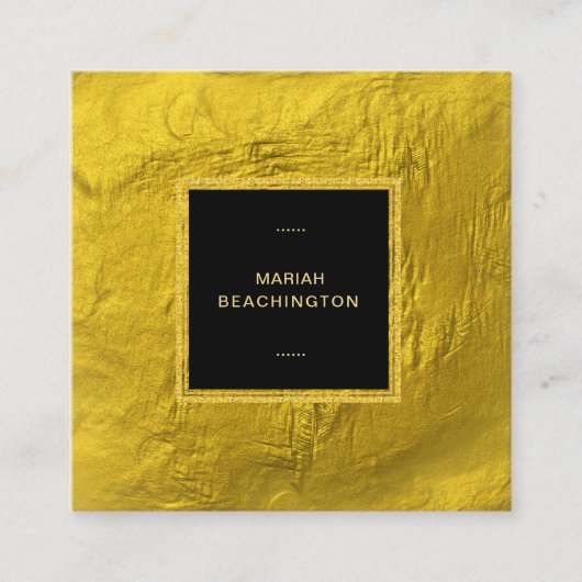 ~ 24.000 Gele goudolie Glitter Black Lijst Vierkante Visitekaartje (Voorkant)