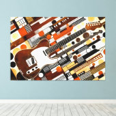 24_002, gitaar, abstract, geometrisch, kunst canvas afdruk (Insitu (Houten vloer))