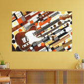 24_002, gitaar, abstract, geometrisch, kunst canvas afdruk (Insitu (Woonkamer))