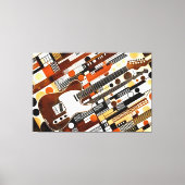 24_002, gitaar, abstract, geometrisch, kunst canvas afdruk (Voorkant)