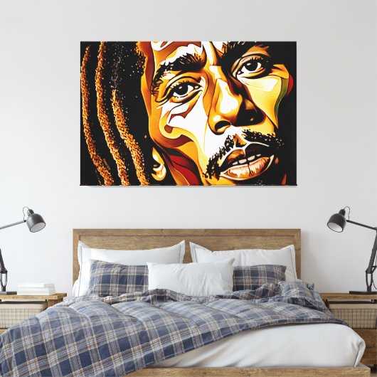 24_00, Gezicht, Abstract, Grote Galerij Wrap, Canvas Afdruk (Insitu (Slaapkamer))