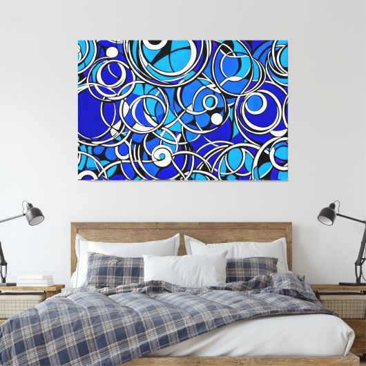 24_011, Geometrische Abstracte kunst Canvas Afdruk (Insitu (Slaapkamer))