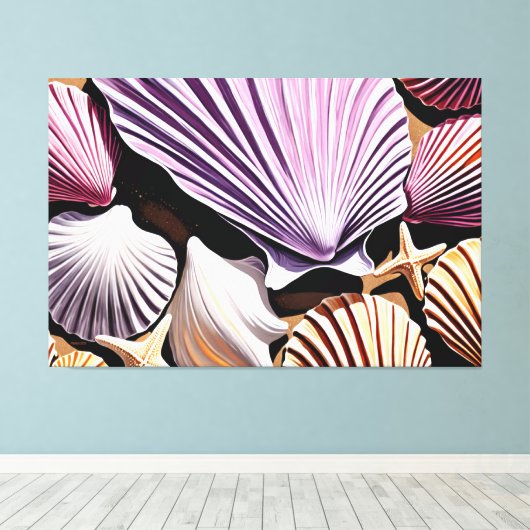 24_018, Zee Shell Art, Canvas Afdruk (Insitu (Houten vloer))