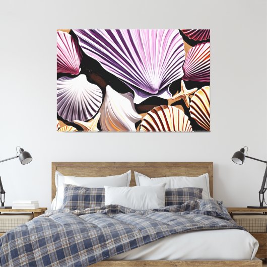 24_018, Zee Shell Art, Canvas Afdruk (Insitu (Slaapkamer))