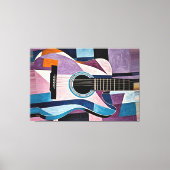 24_019, gitaar, abstract, kubisme, kunst canvas afdruk (Voorkant)