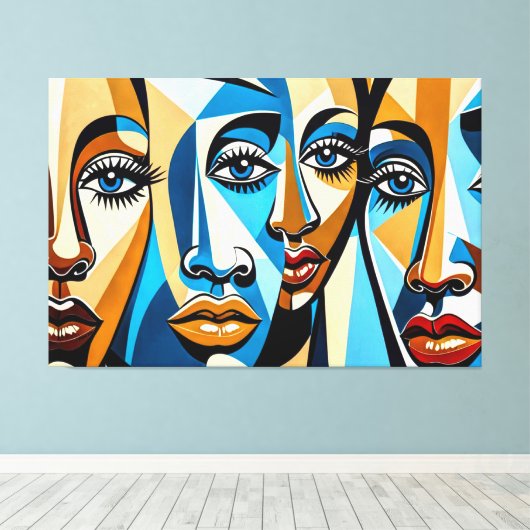 24_027, kubist tegenover Abstracte kunst Canvas Afdruk (Insitu (Houten vloer))