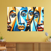 24_027, kubist tegenover Abstracte kunst Canvas Afdruk (Insitu (Woonkamer))