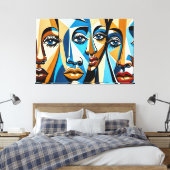 24_027, kubist tegenover Abstracte kunst Canvas Afdruk (Insitu (Slaapkamer))