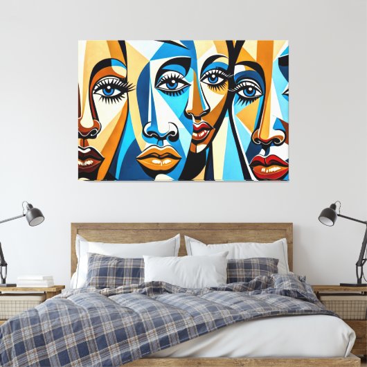 24_027, kubist tegenover Abstracte kunst Canvas Afdruk (Insitu (Slaapkamer))