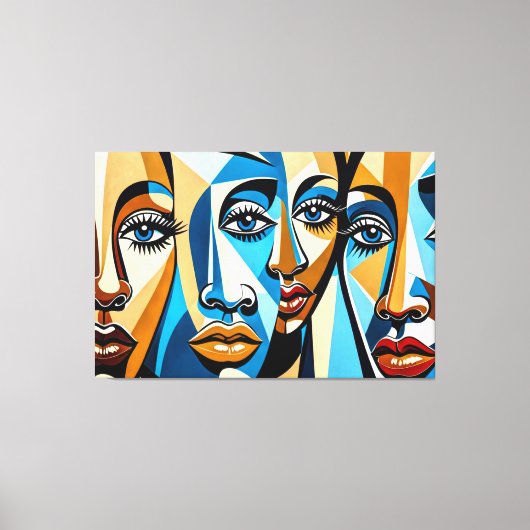 24_027, kubist tegenover Abstracte kunst Canvas Afdruk (Voorkant)