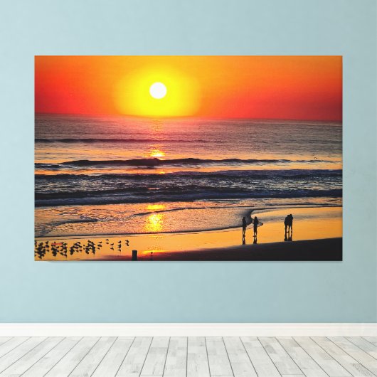 24_039, Sunrise Beach Canvas Afdruk (Insitu (Houten vloer))