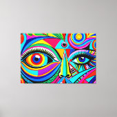 24_040, Kubistisch gezicht Abstracte kunst Canvas Afdruk (Voorkant)