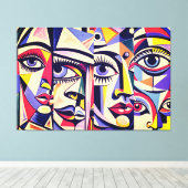 24_041, kubist tegenover Abstracte kunst Canvas Afdruk (Insitu (Houten vloer))