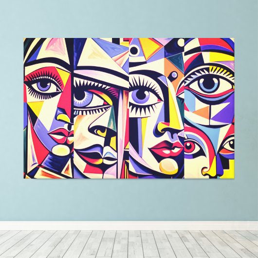 24_041, kubist tegenover Abstracte kunst Canvas Afdruk (Insitu (Houten vloer))