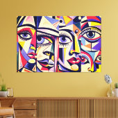 24_041, kubist tegenover Abstracte kunst Canvas Afdruk (Insitu (Woonkamer))