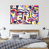 24_041, kubist tegenover Abstracte kunst Canvas Afdruk (Insitu (Slaapkamer))