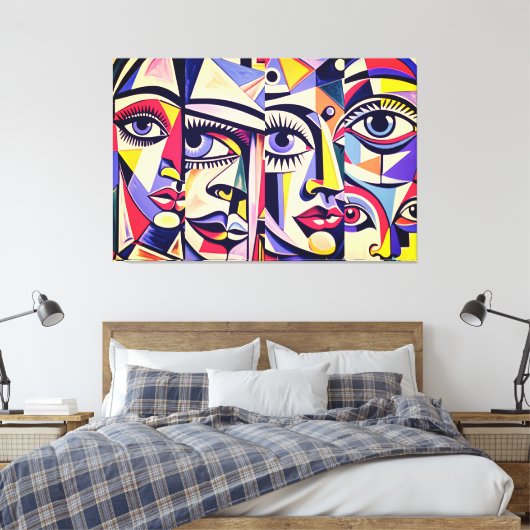 24_041, kubist tegenover Abstracte kunst Canvas Afdruk (Insitu (Slaapkamer))