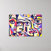 24_041, kubist tegenover Abstracte kunst Canvas Afdruk (Voorkant)