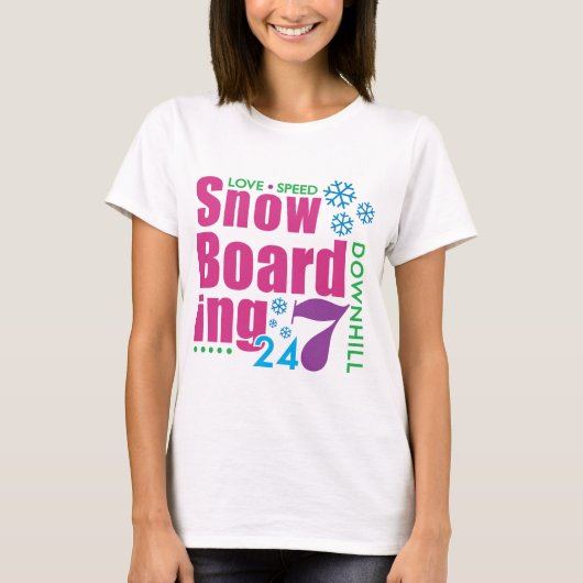 24-07-sneeuwboarden t-shirt (Voorkant)