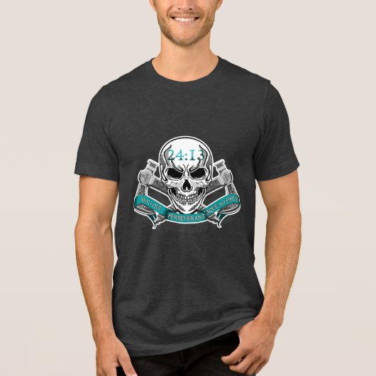 24:13 Schedel Tri-Blend Shirt (Voorkant)