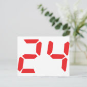 24 24 digitale wekker voor rood briefkaart (Staand voorkant)