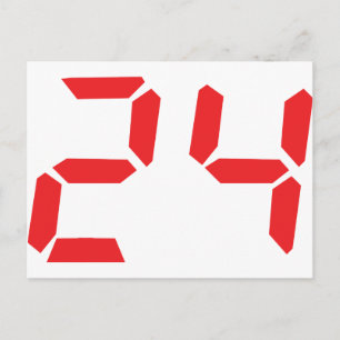 24 24 digitale wekker voor rood briefkaart