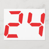 24 24 digitale wekker voor rood briefkaart (Voorkant)