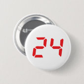 24 24 digitale wekker voor rood ronde button 5,7 cm (Voorkant /achterkant)