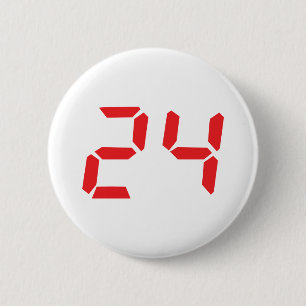 24 24 digitale wekker voor rood ronde button 5,7 cm