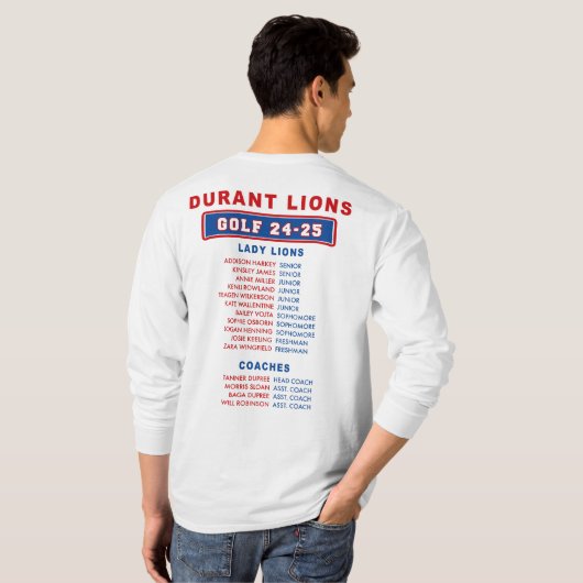 24-25 Durant Lions - GOLF - Lady Lions MET LANGE M T-shirt (Achterkant volledig)