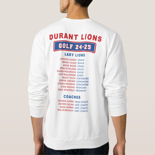 24-25 Durant Lions - GOLF - Lady Lions Trui (Achterkant)