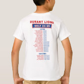 24-25 Durant Lions - GOLF - Lions BOY ROSTER T-shirt (Achterkant)
