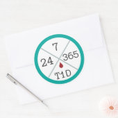 24/7/365 T1D Life Sticker (Envelop)