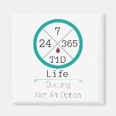 24/7/365 T1D Life vierkante magneet (Voorkant)