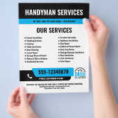 24/7 Handyman & Loodgieter Services ZWART BLAUW Flyer (Hand)