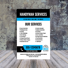 24/7 Handyman & Loodgieter Services ZWART BLAUW Flyer