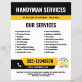 24/7 Handyman & Loodgieter Services ZWART GEEL Flyer (Voorkant)