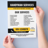 24/7 Handyman & Loodgieter Services ZWART GEEL Flyer (Hand)