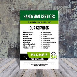 24/7 Handyman & Loodgieter Services ZWART GROEN Flyer