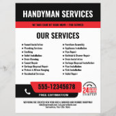 24/7 Handyman & Loodgieter Services ZWART ROOD Flyer (Voorkant)