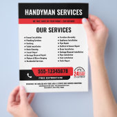 24/7 Handyman & Loodgieter Services ZWART ROOD Flyer (Hand)