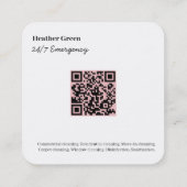 24/7 schoonmaakservice vierkante visitekaartje (Achterkant)