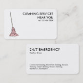 24/7 schoonmaakservice visitekaartje (Voorkant / Achterkant)