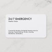 24/7 schoonmaakservice visitekaartje (Achterkant)