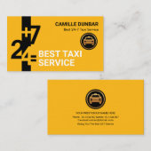 24-7 Signaalgeel taxichauffeur Visitekaartje (Voorkant / Achterkant)