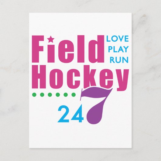 24/7 Veldhockey Briefkaart (Voorkant)