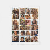 24 Alleen foto - Collage raster - Wit Fleece Deken (Voorkant)
