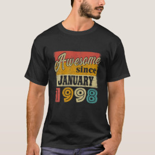 24 Bday Decorations Geweldige sinds januari 1998 B T-shirt