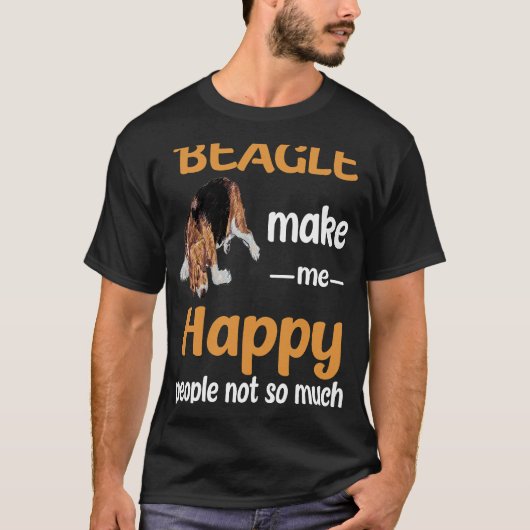 24 Beagle Maak me gelukkig T-shirt (Voorkant)
